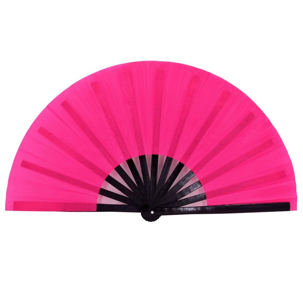 NWT Large Pink Folding Rave Clack Fan Line Dancing EDM Festival Party LOUD CLACK
